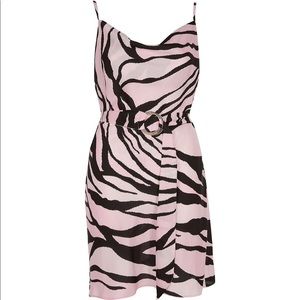 ❌[SOLD]❌ NWT - RiverIsland zebra striped slip dress & belt